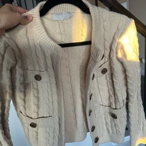 Cream Cable Knit Cardigan